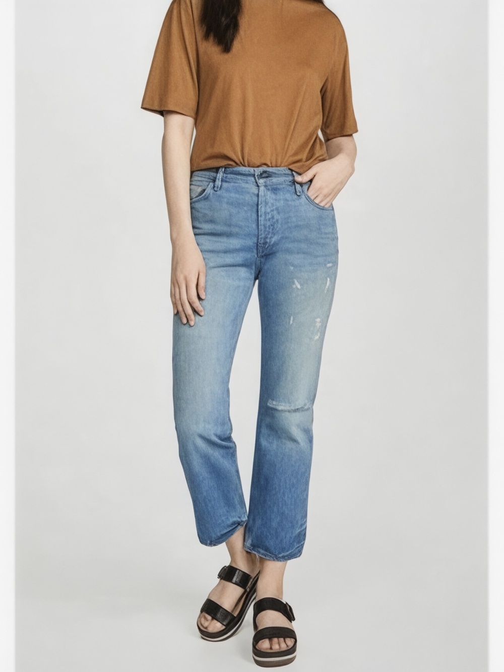 ASKK NY State Street High Rise Straight Crop Jeans Size 31 NWT